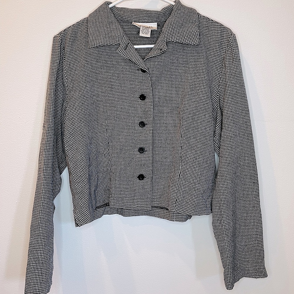 Houndstooth Patterned Jacket